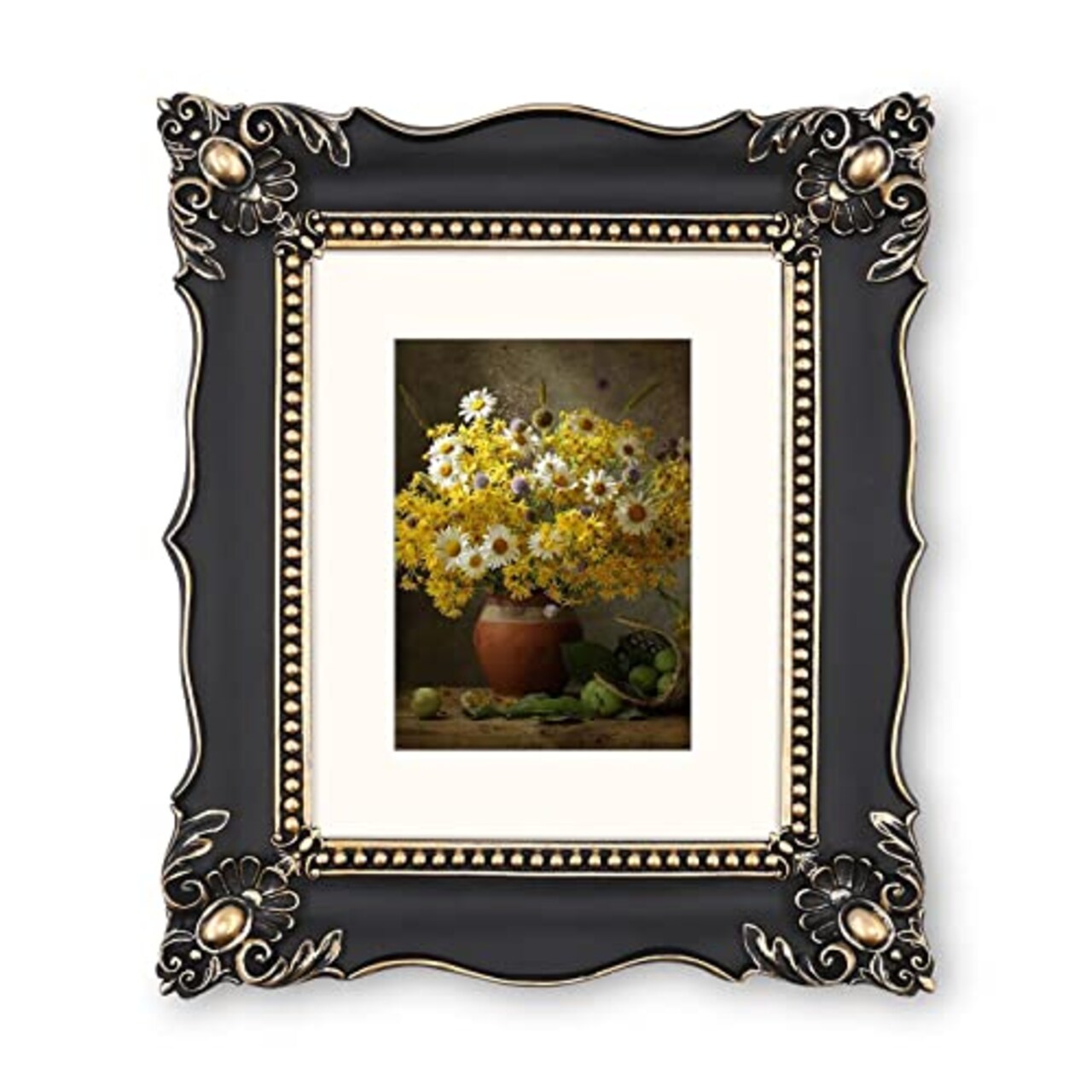8x10 Picture Frame Baroque Picture Frames 8 by 10 Vintage Frames for Picture Artwork in Black & Gold